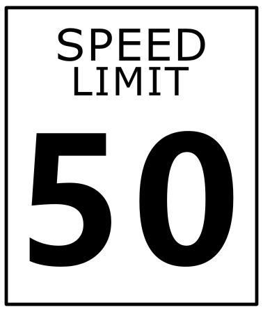 50mph Sign
